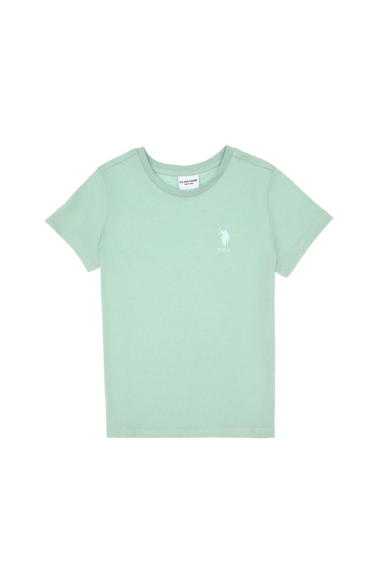 Erkek Çocuk Su Yeşili Basic Bisiklet Yaka Tişört - 50306502044