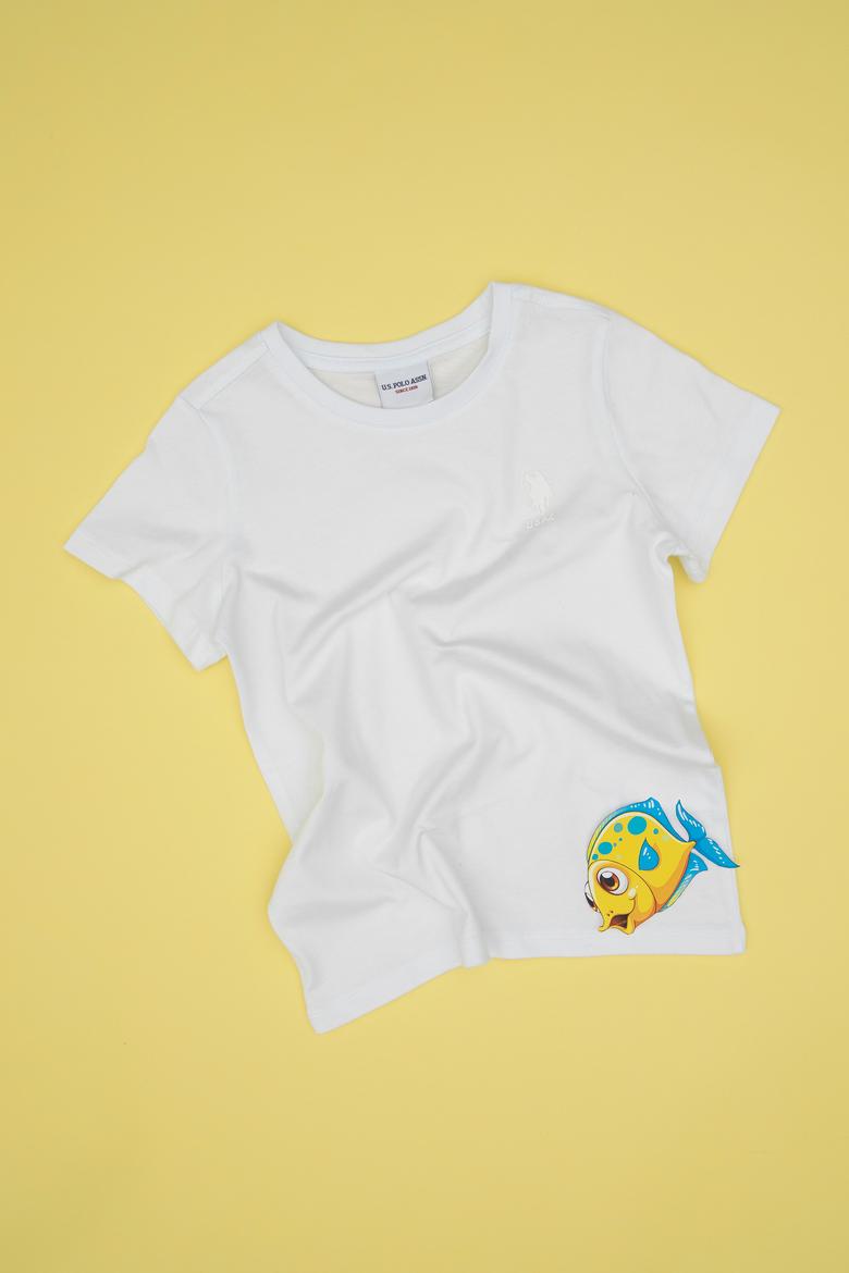 Erkek Çocuk Beyaz Basic Bisiklet Yaka Tişört - 50306502006