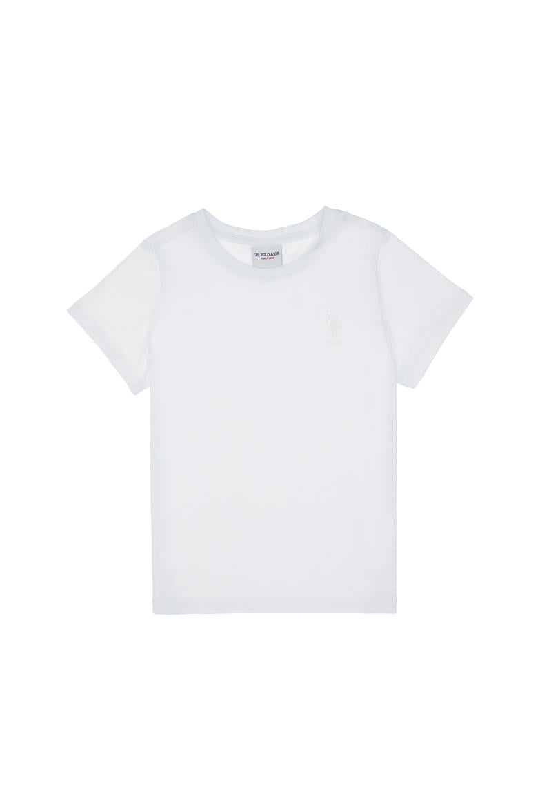 Erkek Çocuk Beyaz Basic Bisiklet Yaka Tişört - 50306502006