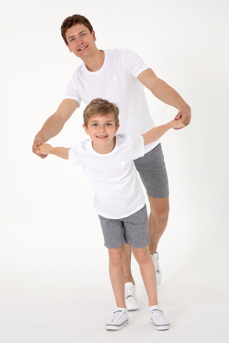 Erkek Çocuk Beyaz Basic Bisiklet Yaka Tişört - 50306502006