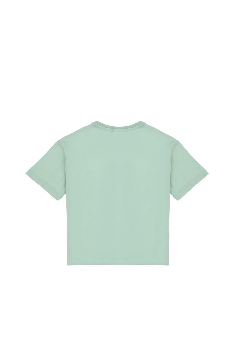 Erkek Çocuk Su Yeşili Comfort Basic Bisiklet Yaka Tişört - 50306513064