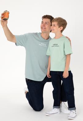 Erkek Çocuk Su Yeşili Comfort Basic Bisiklet Yaka Tişört - 50306513064