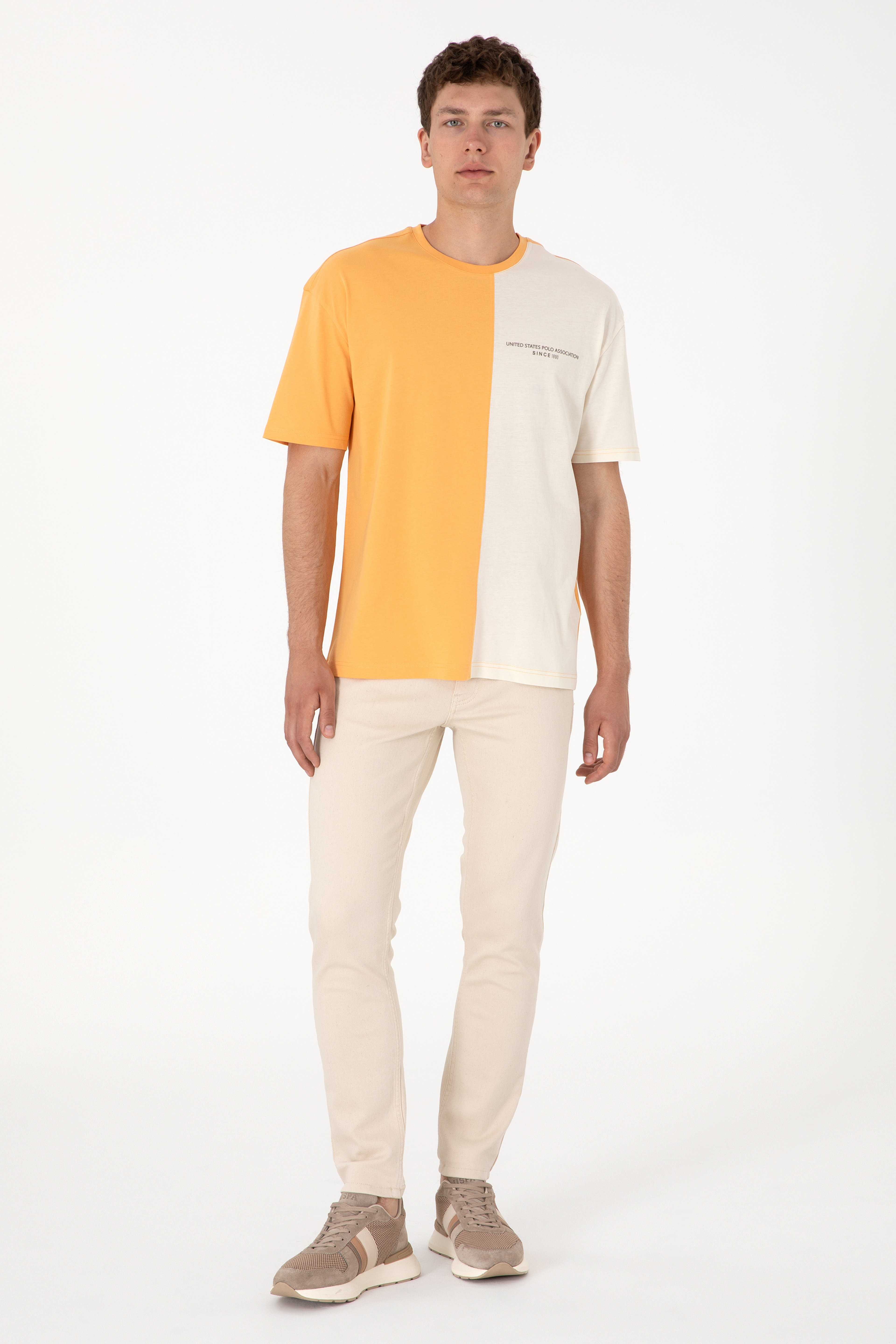 Erkek Bej Slim Fit Jean Pantolon