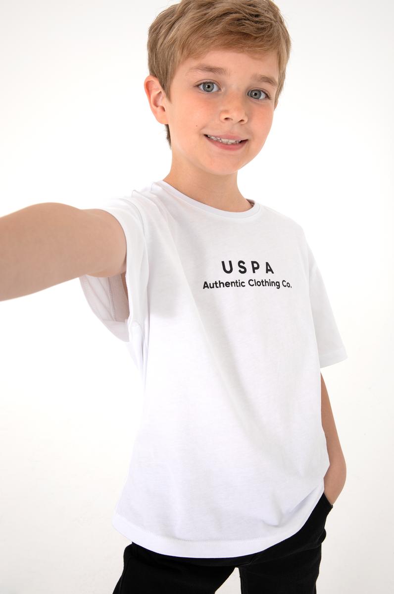 Erkek Çocuk Beyaz Comfort Basic Bisiklet Yaka Tişört