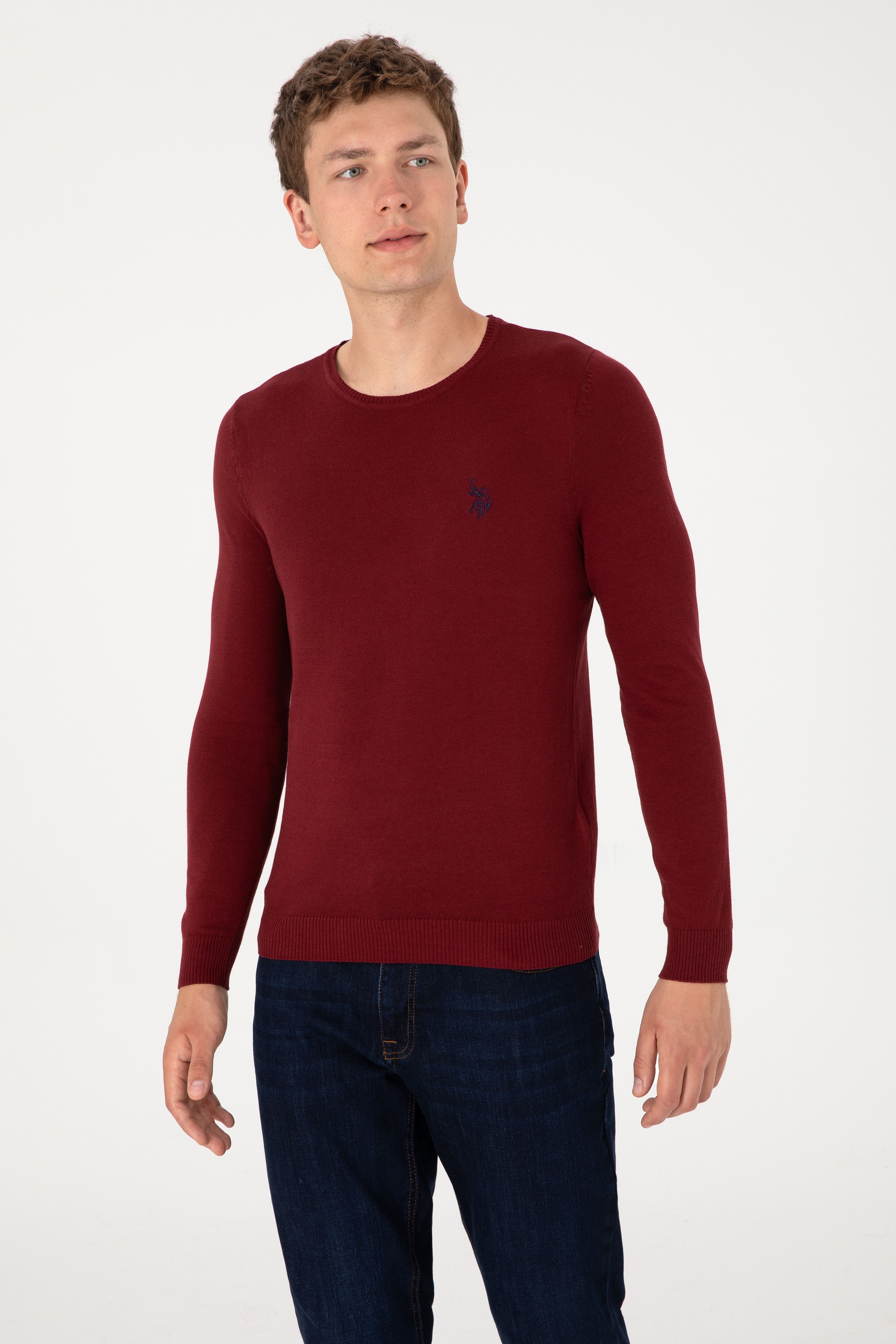 Erkek Bordo Basic Kazak - Image 5