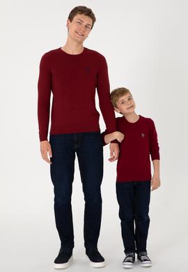 Erkek Bordo Basic Kazak - 50293505048