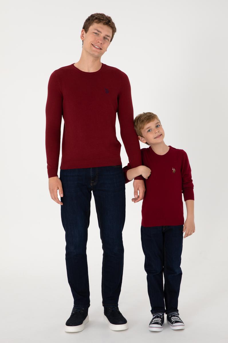 Erkek Bordo Basic Kazak