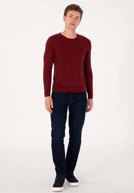 Erkek Bordo Basic Kazak - 50293505048