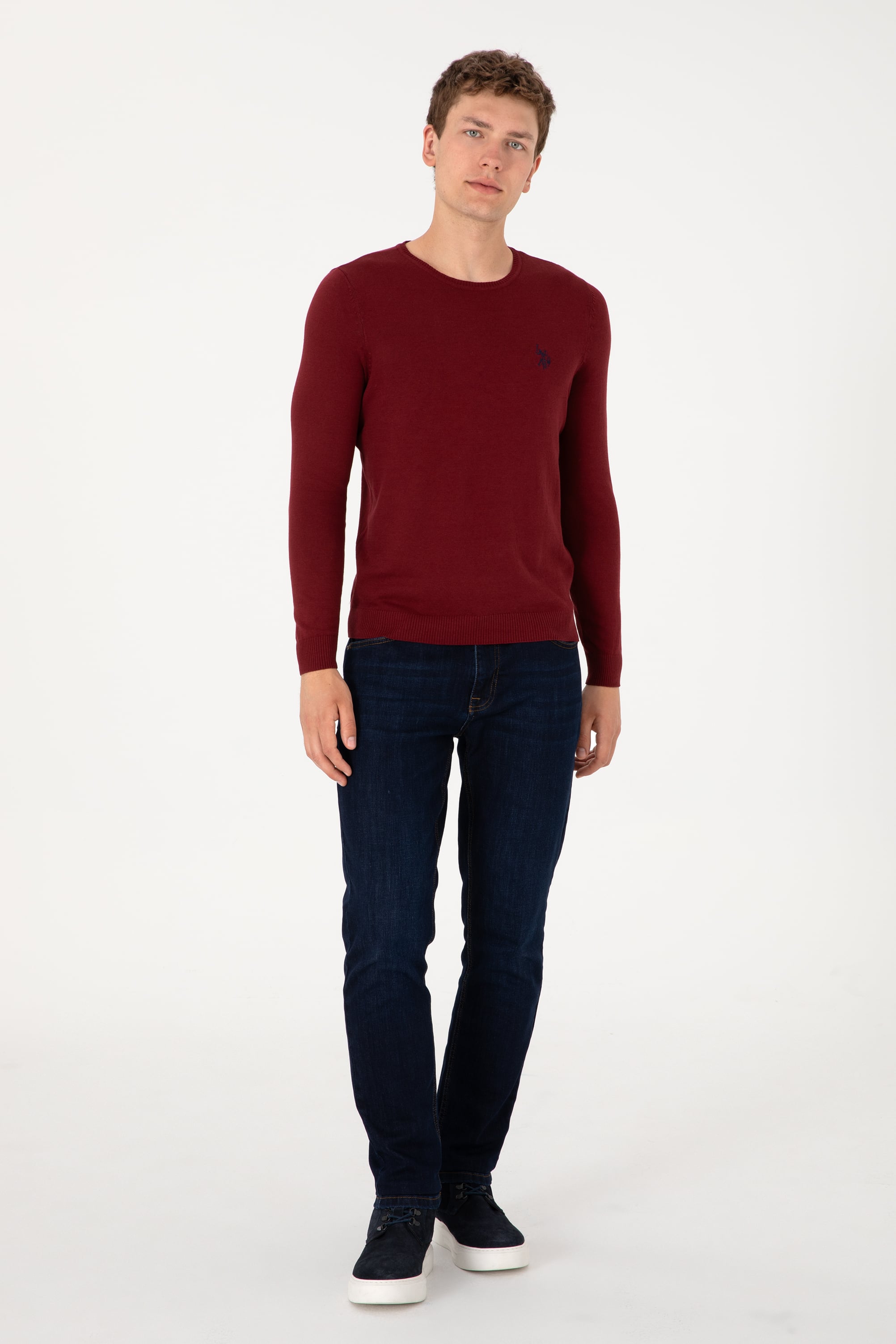 Erkek Bordo Basic Kazak - Image 6