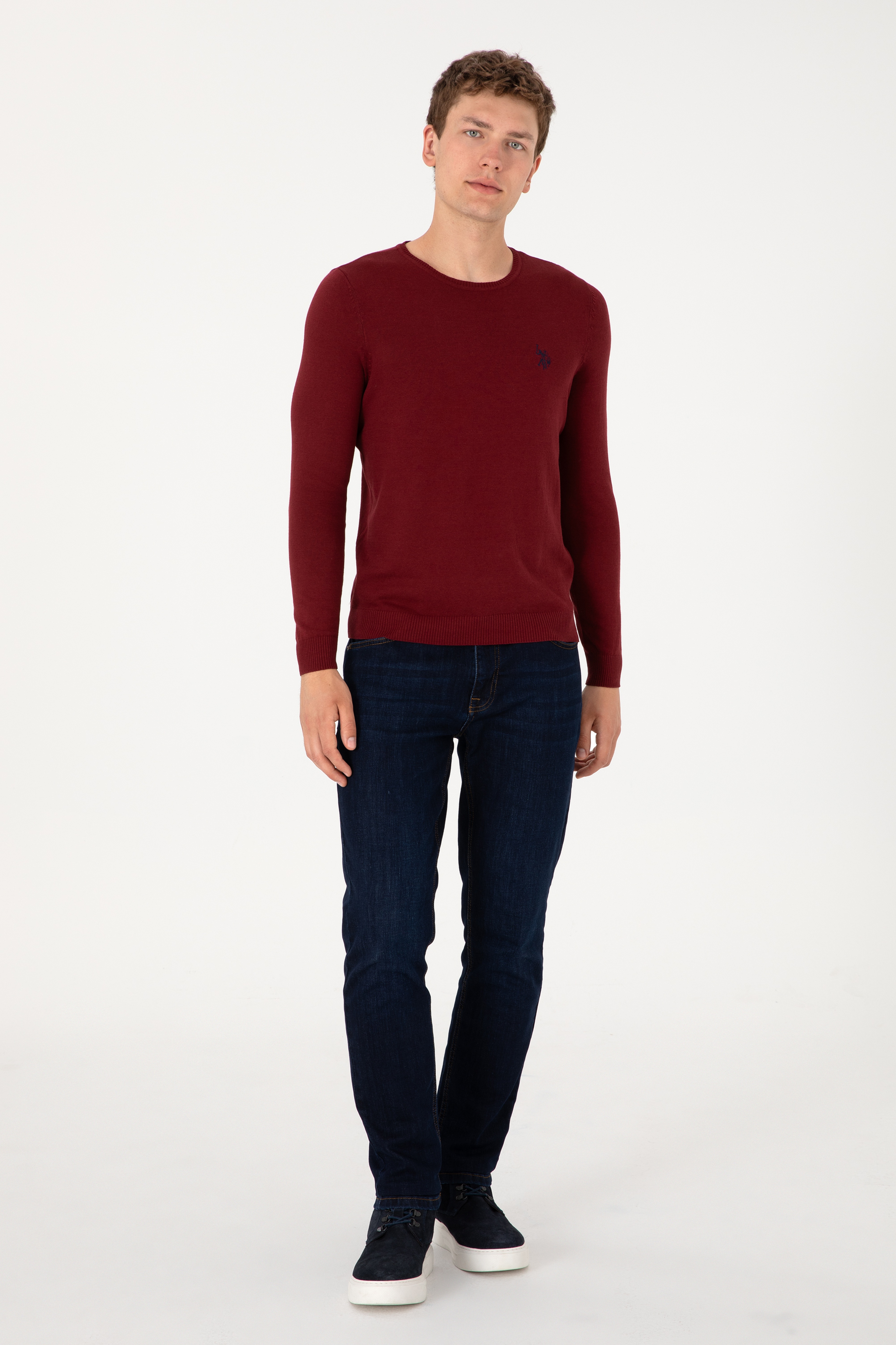 Erkek Bordo Basic Kazak
