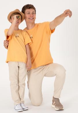 Erkek Çocuk Kavun Oversize Bisiklet Yaka Tişört - 50306498078