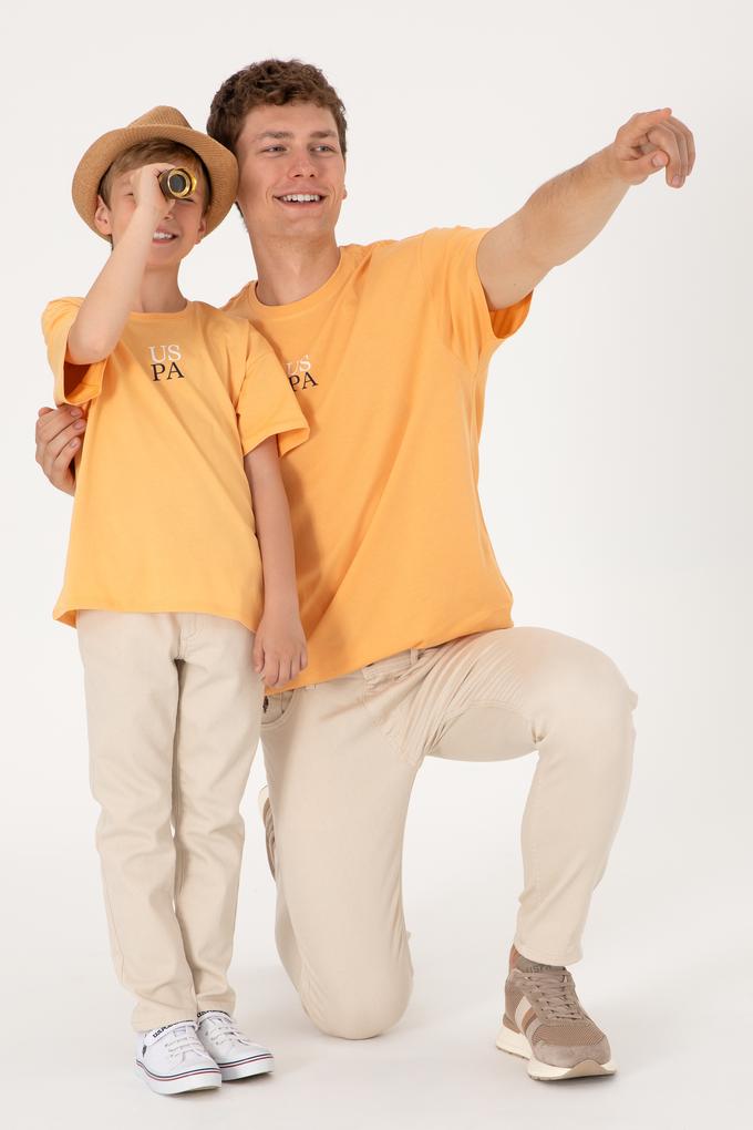 Erkek Çocuk Kavun Oversize Bisiklet Yaka Tişört