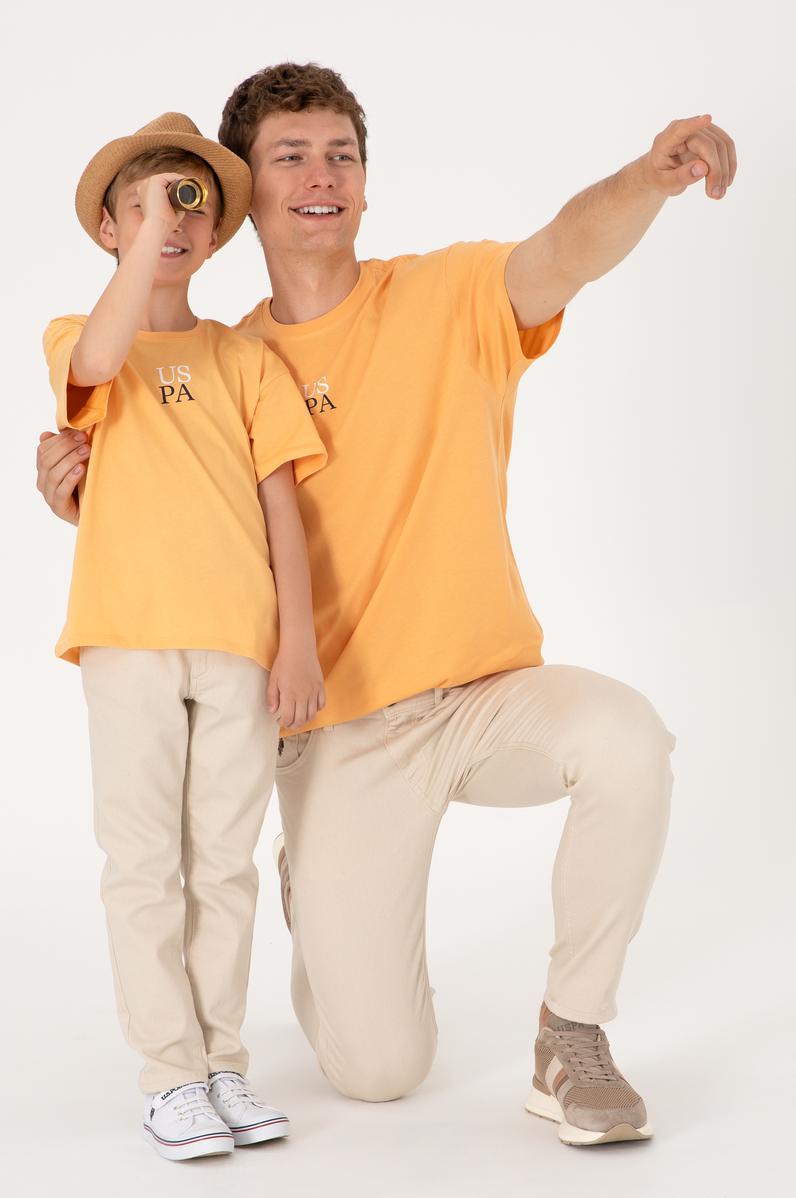 Erkek Çocuk Kavun Oversize Bisiklet Yaka Tişört