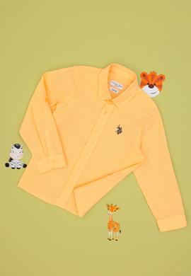 Erkek Çocuk Turuncu Uzun Kollu Basic Gömlek - 50306583025