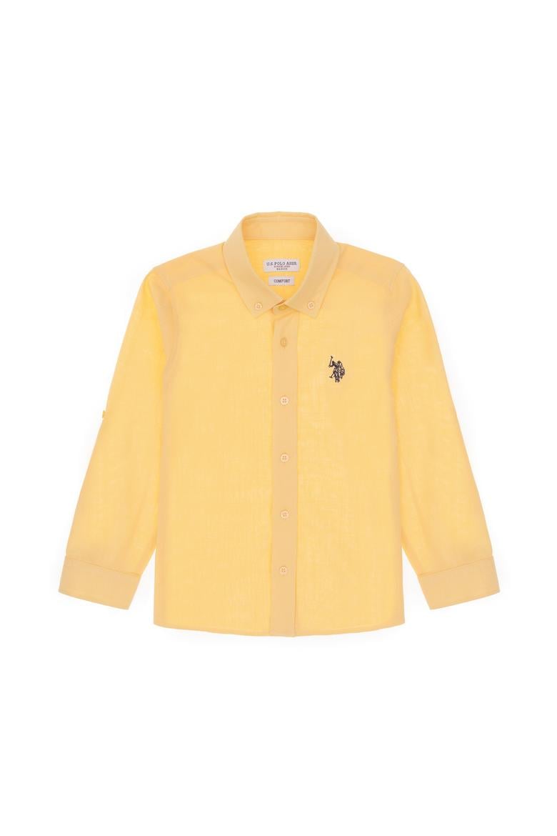 Erkek Çocuk Turuncu Uzun Kollu Basic Gömlek - 50306583025