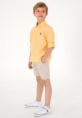 Erkek Çocuk Turuncu Uzun Kollu Basic Gömlek - 50306583025