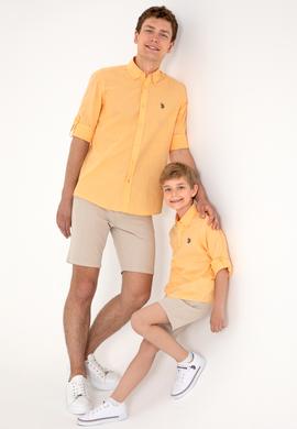 Erkek Çocuk Turuncu Uzun Kollu Basic Gömlek - 50306583025