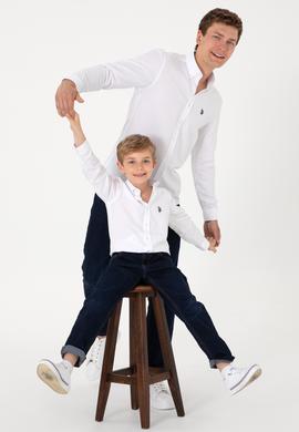 Erkek Çocuk Beyaz Uzun Kollu Basic Gömlek - 50306584002