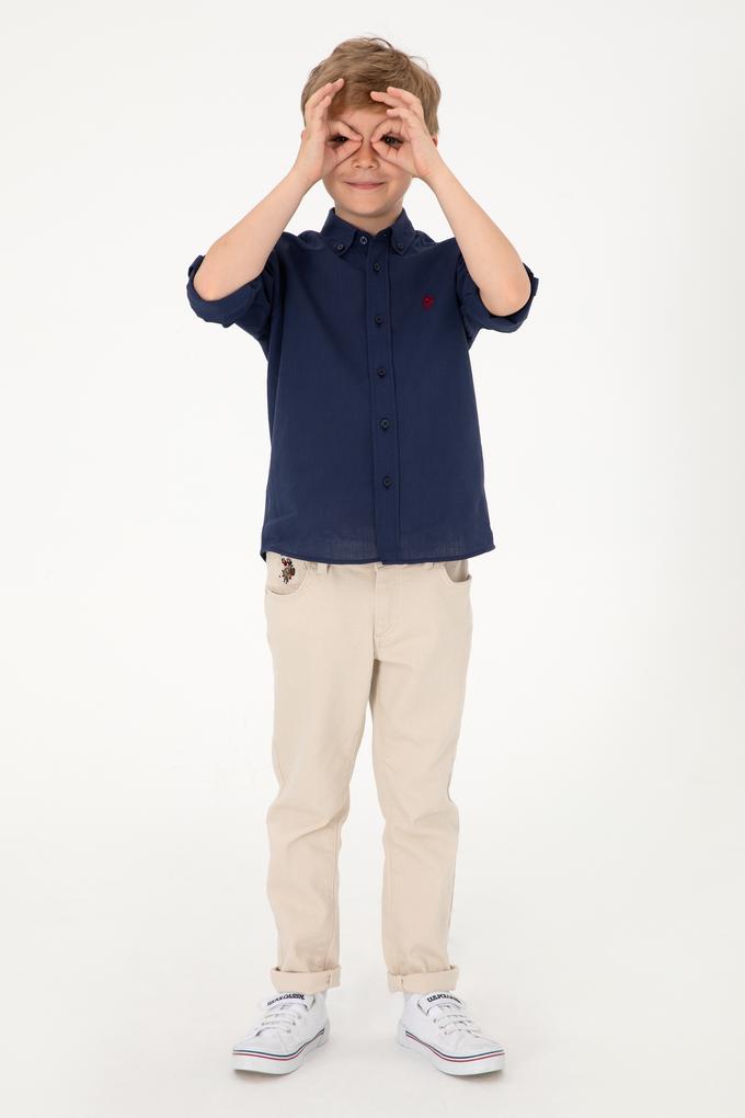 Erkek Çocuk Lacivert Uzun Kollu Basic Gömlek