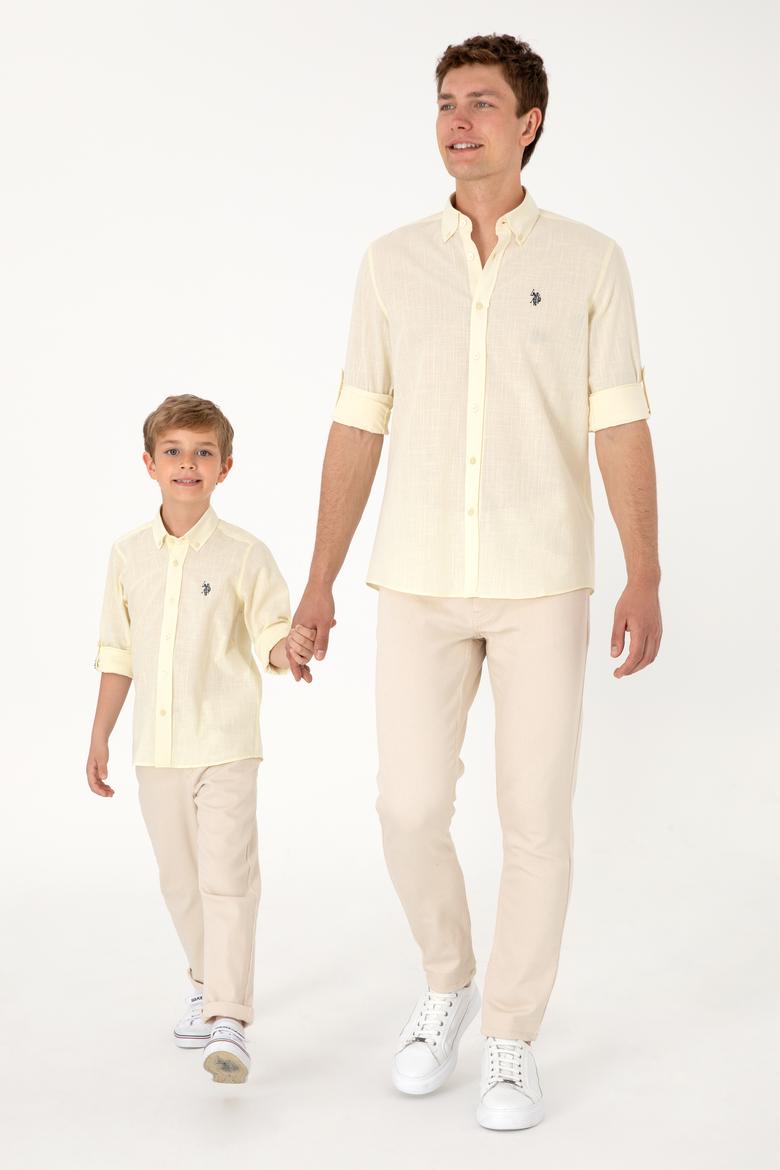 Erkek Çocuk Limon Uzun Kollu Basic Gömlek