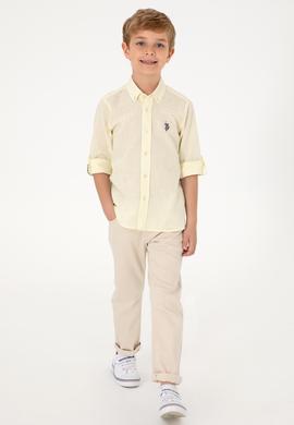 Erkek Çocuk Limon Uzun Kollu Basic Gömlek - 50306583039