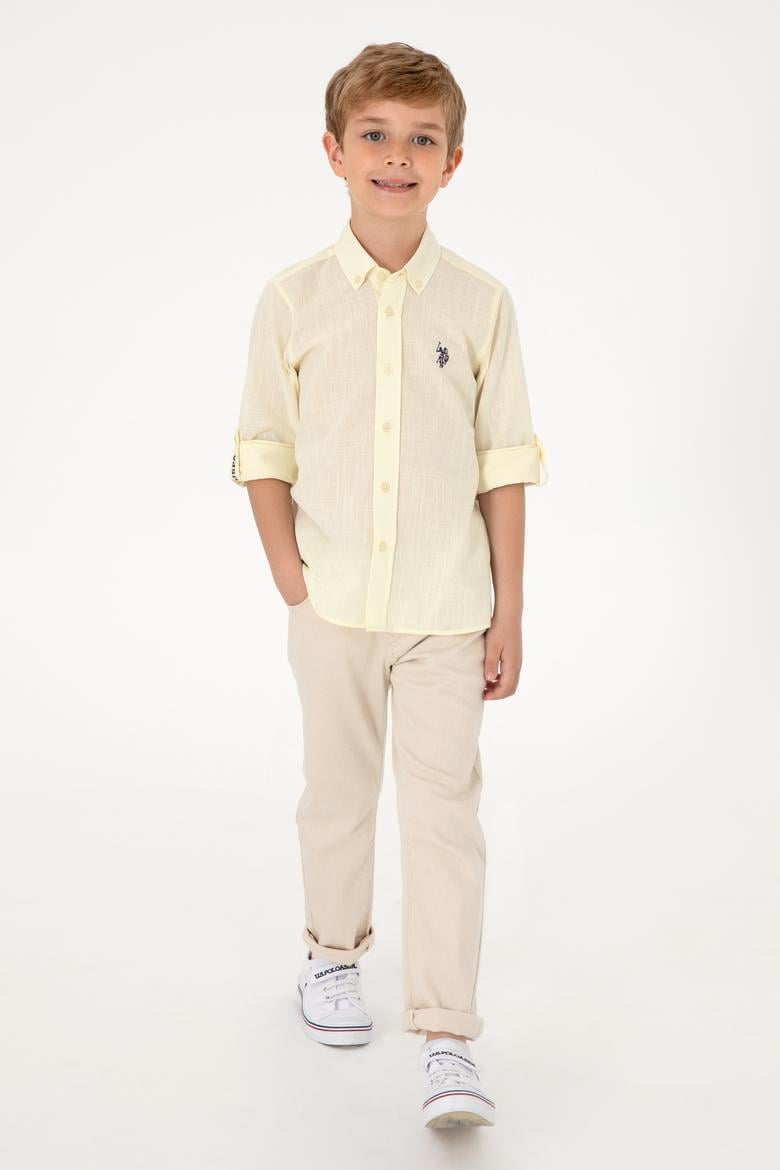 Erkek Çocuk Limon Uzun Kollu Basic Gömlek - 50306583039