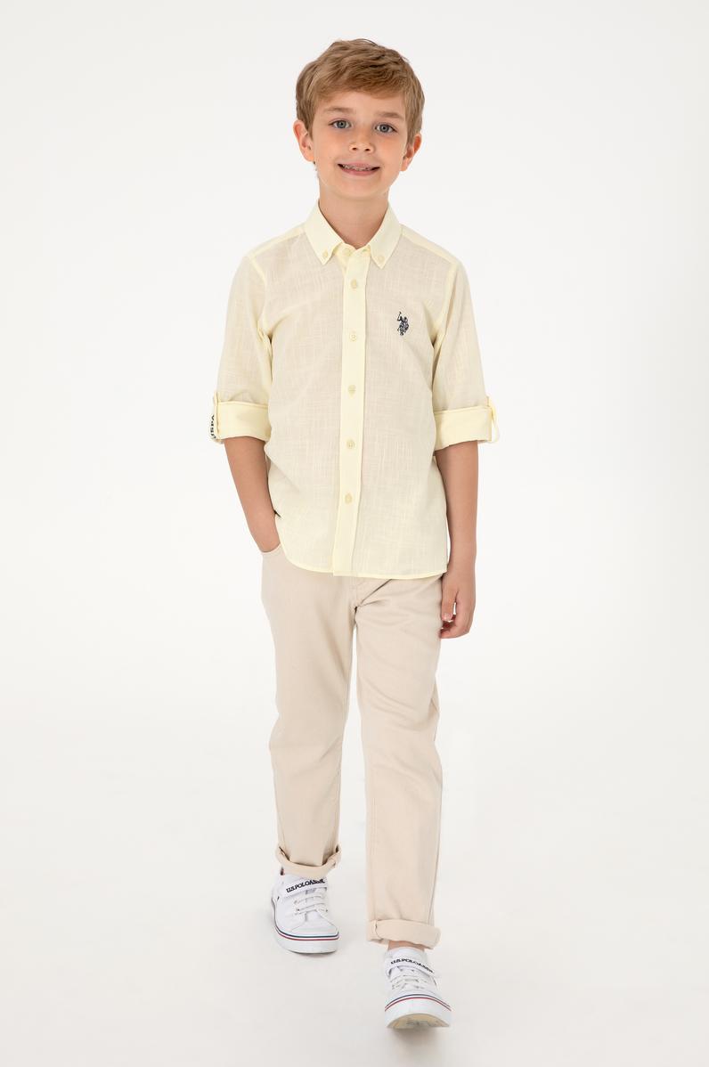 Erkek Çocuk Limon Uzun Kollu Basic Gömlek