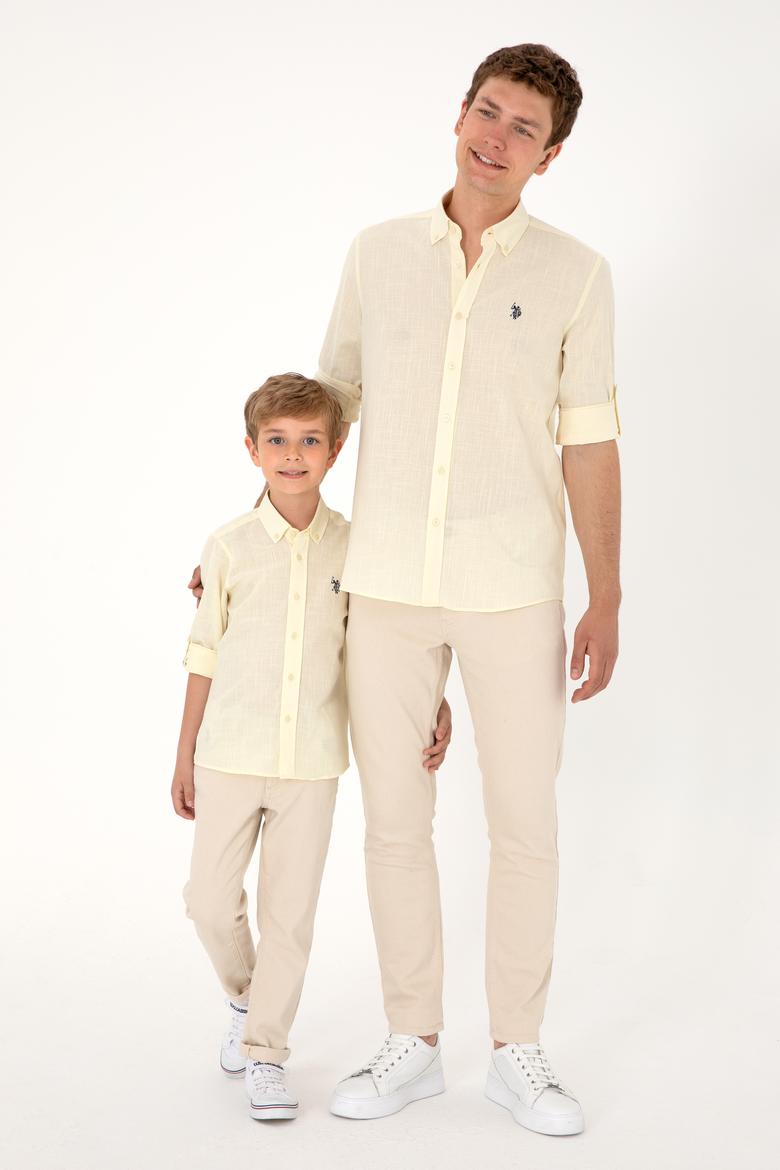 Erkek Çocuk Limon Uzun Kollu Basic Gömlek - 50306583039