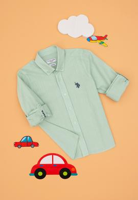 Erkek Çocuk Su Yeşili Uzun Kollu Basic Gömlek - 50306583061