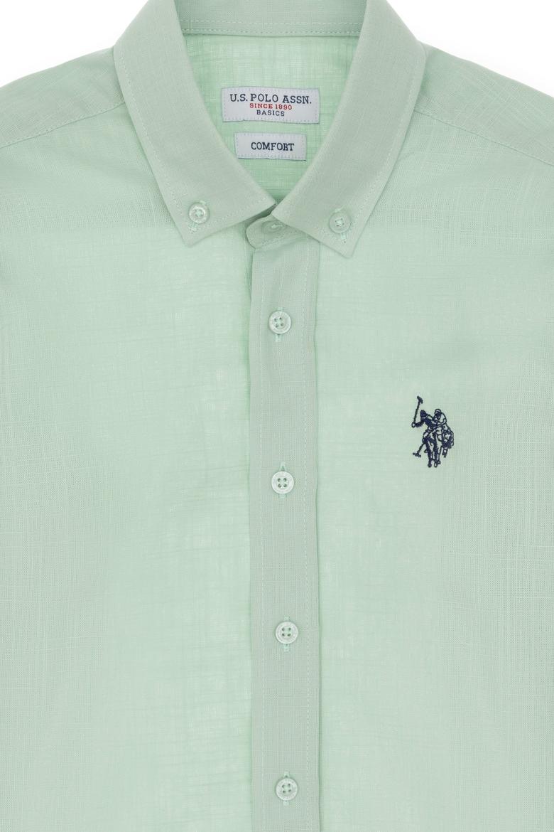 Erkek Çocuk Su Yeşili Uzun Kollu Basic Gömlek - 50306583061