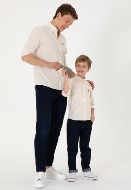 Erkek Çocuk Taş Uzun Kollu Basic Gömlek - 50306584037