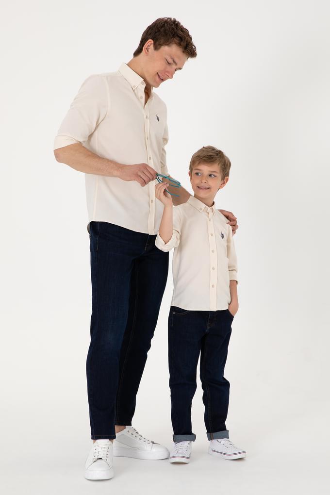 Erkek Çocuk Taş Uzun Kollu Basic Gömlek