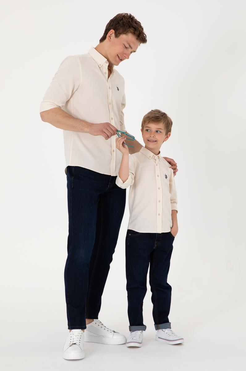 Erkek Çocuk Taş Uzun Kollu Basic Gömlek