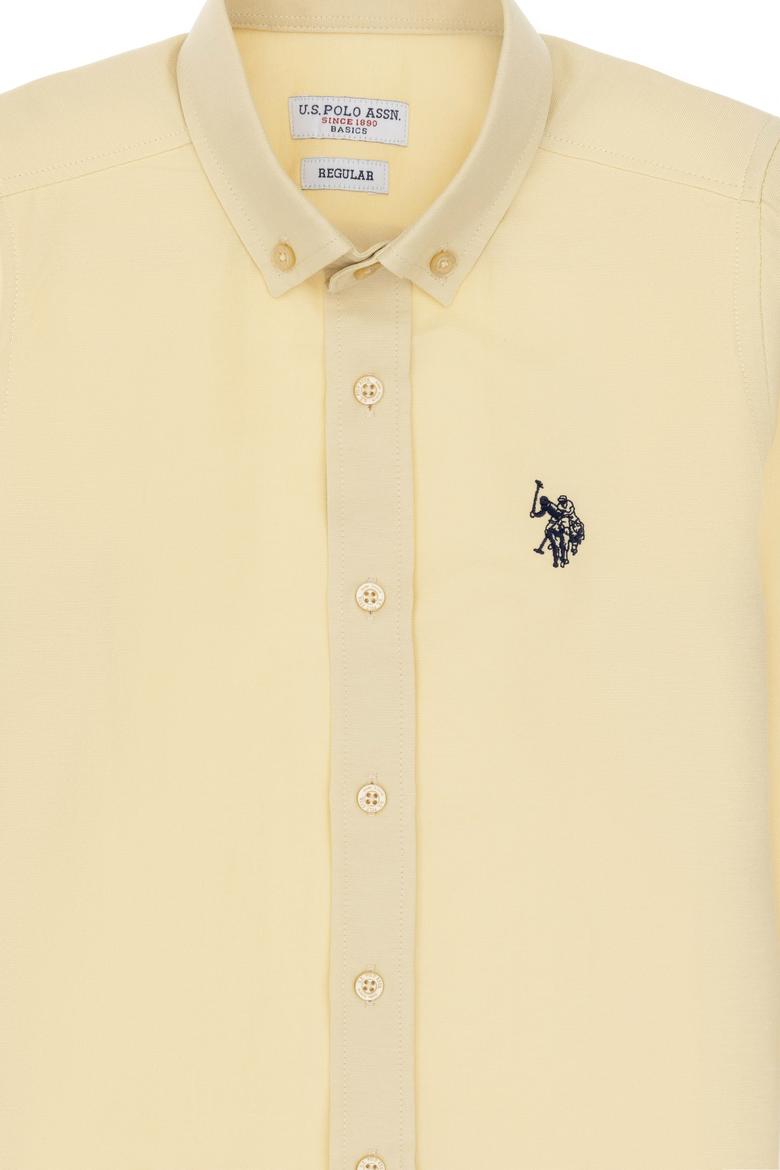 Erkek Çocuk Açık Haki Uzun Kollu Basic Gömlek - 50306584073