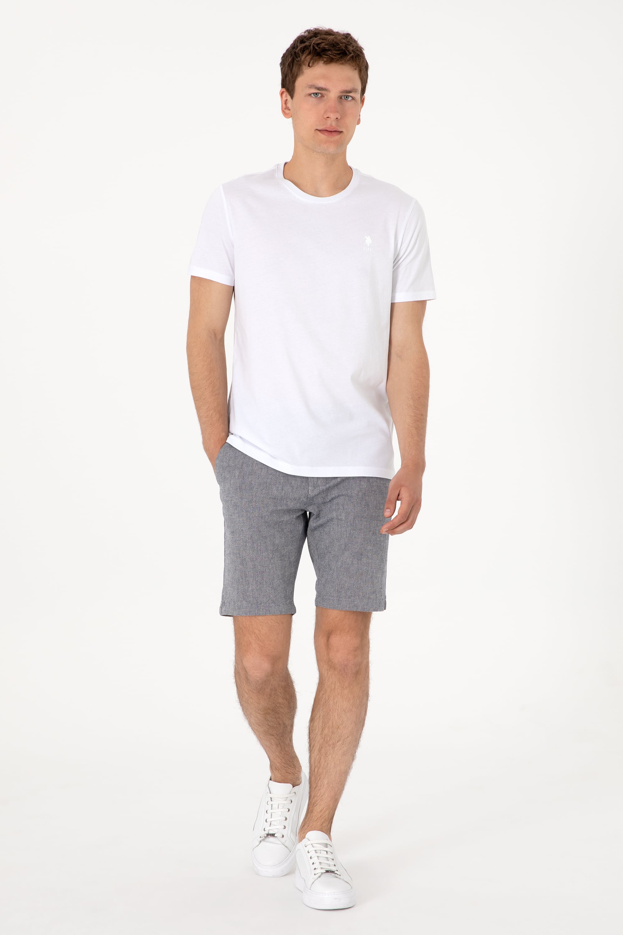 Erkek Regular Fit Bisiklet Yaka Beyaz Basic Tişört - Image 6