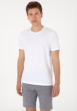 Erkek Regular Fit Bisiklet Yaka Beyaz Basic Tişört - 50305924001