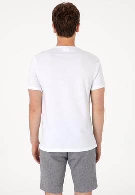 Erkek Regular Fit Bisiklet Yaka Beyaz Basic Tişört - 50305924001