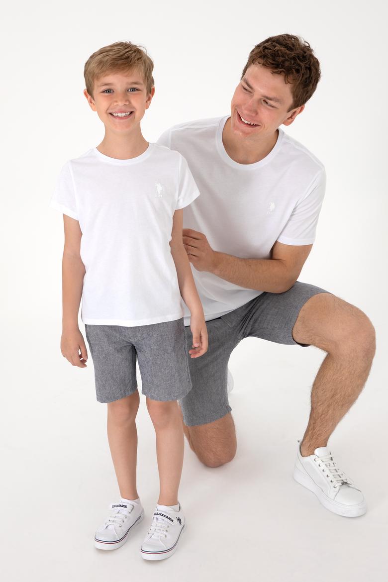 Erkek Regular Fit Bisiklet Yaka Beyaz Basic Tişört