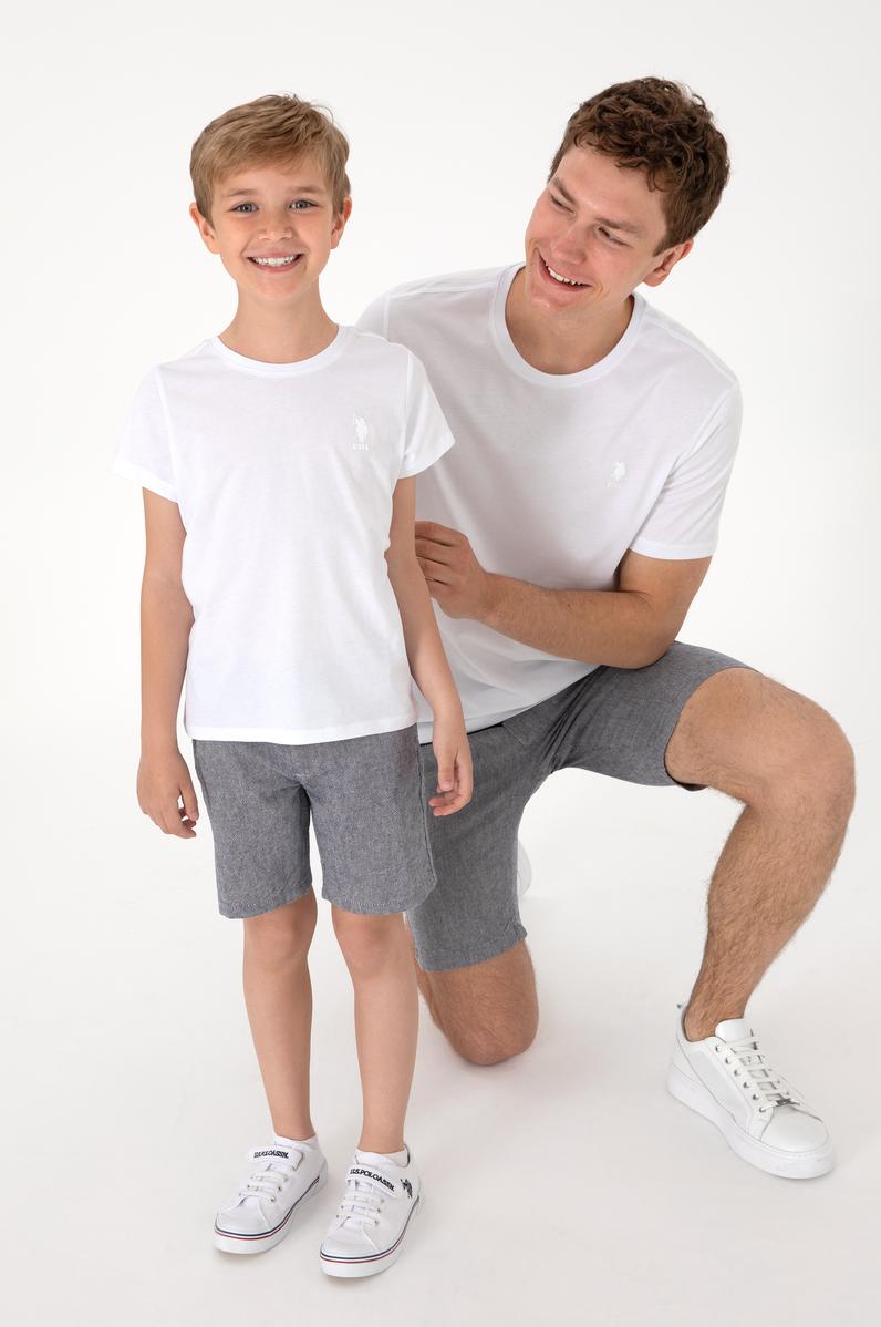 Erkek Regular Fit Bisiklet Yaka Beyaz Basic Tişört