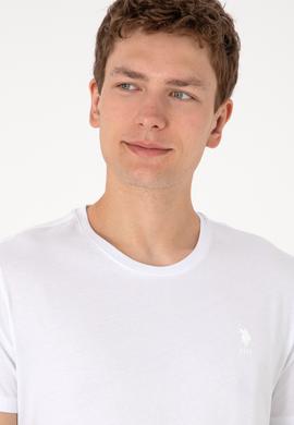 Erkek Regular Fit Bisiklet Yaka Beyaz Basic Tişört - 50305924001