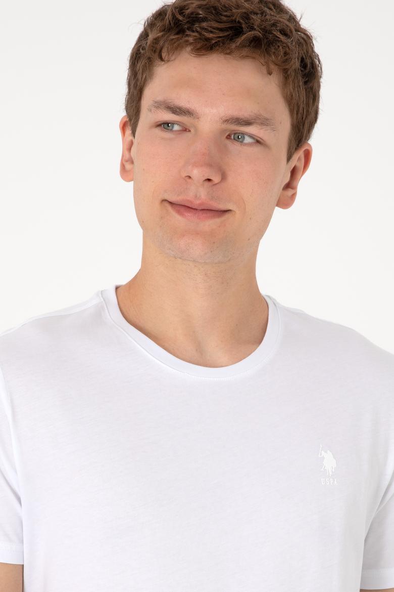 Erkek Regular Fit Bisiklet Yaka Beyaz Basic Tişört - 50305924001