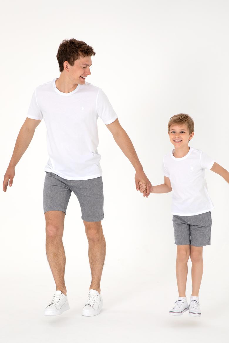 Erkek Regular Fit Bisiklet Yaka Beyaz Basic Tişört - 50305924001