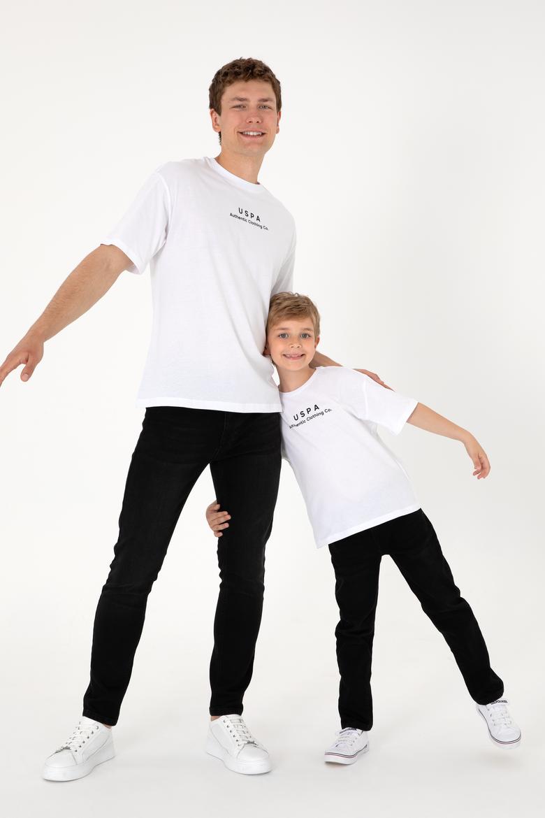 Erkek Çocuk Beyaz Comfort Basic Bisiklet Yaka Tişört