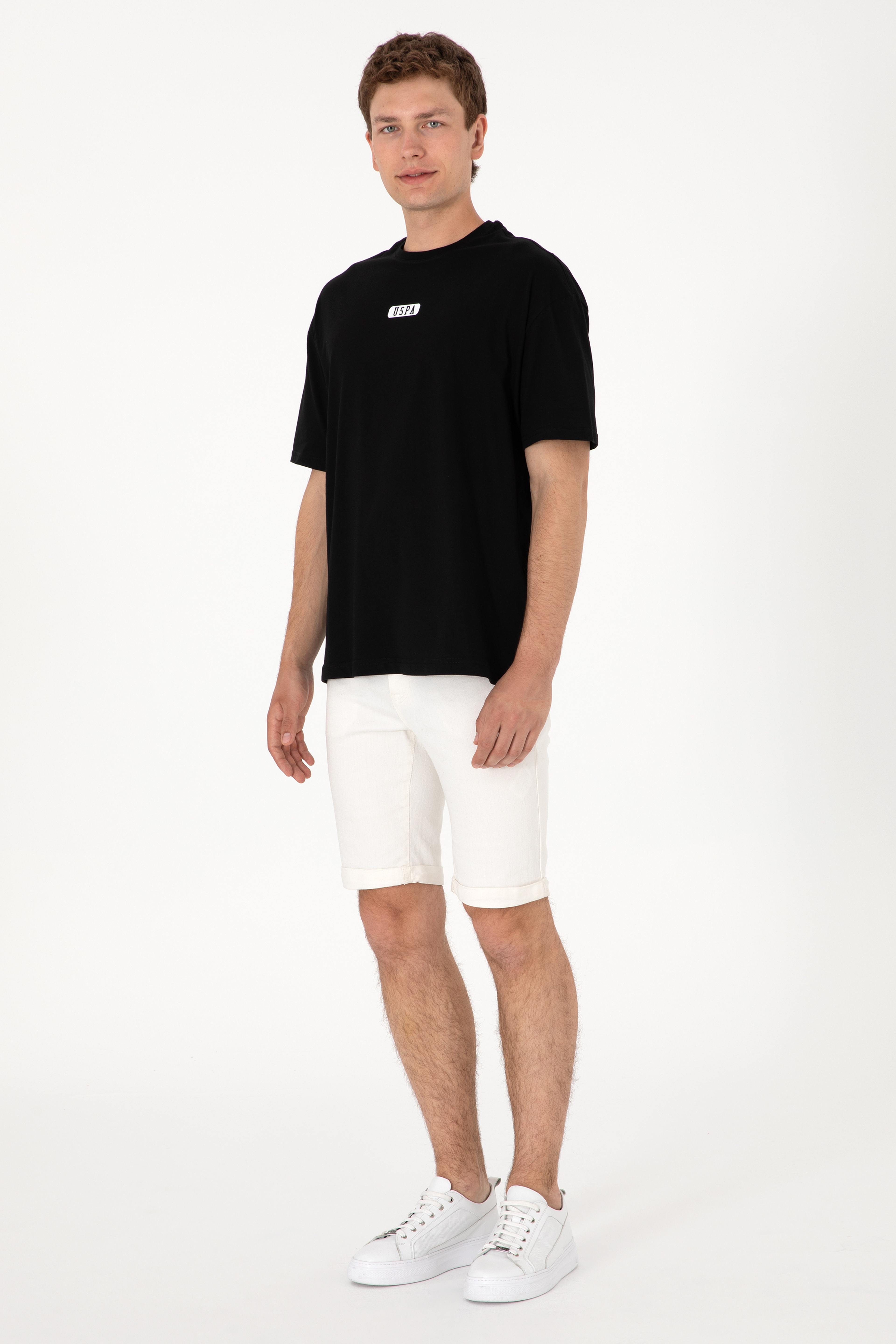 Erkek Oversize Fit Bisiklet Yaka Siyah Tişört