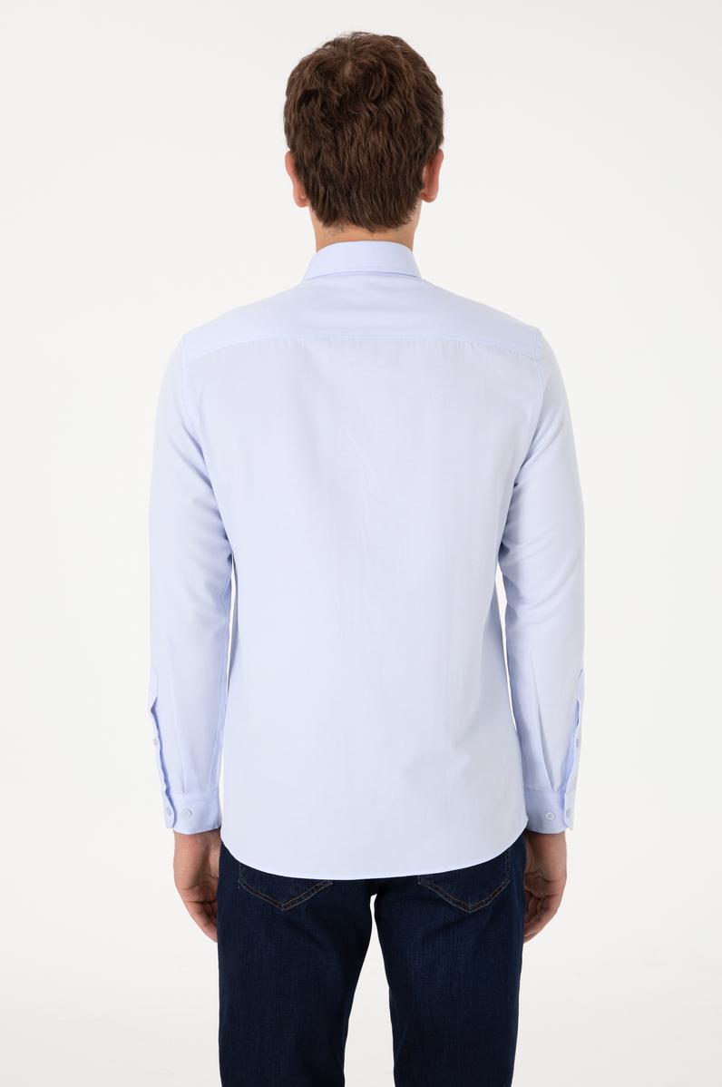 Erkek Açık Mavi Uzun Kollu Basic Gömlek