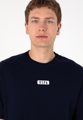 Erkek Oversize Fit Bisiklet Yaka Lacivert Tişört - 50305923007