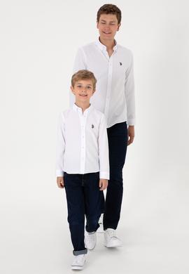 Erkek Çocuk Beyaz Uzun Kollu Basic Gömlek - 50306584002