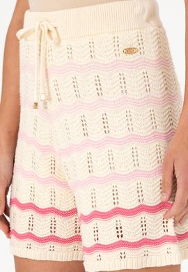 Kadın Krem Triko Şort - 50300925007
