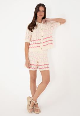 Kadın Krem Triko Şort - 50300925007