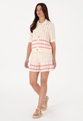 Kadın Krem Triko Şort - 50300925007